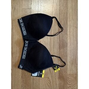 Joe Boxer Wire Free Bra Size 36D Black Push Up New